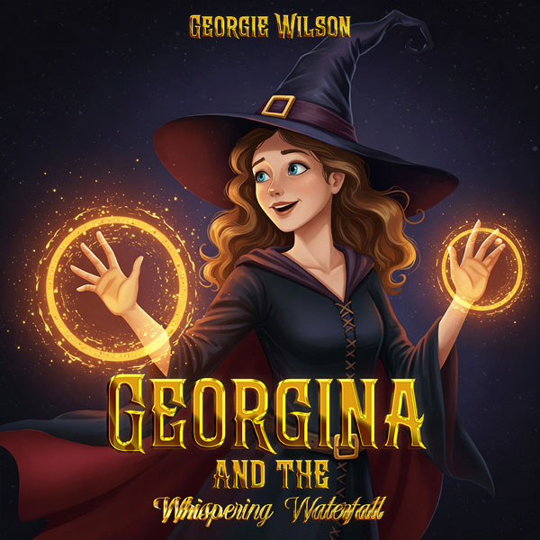 Children's fantasy book cover featuring a young witch