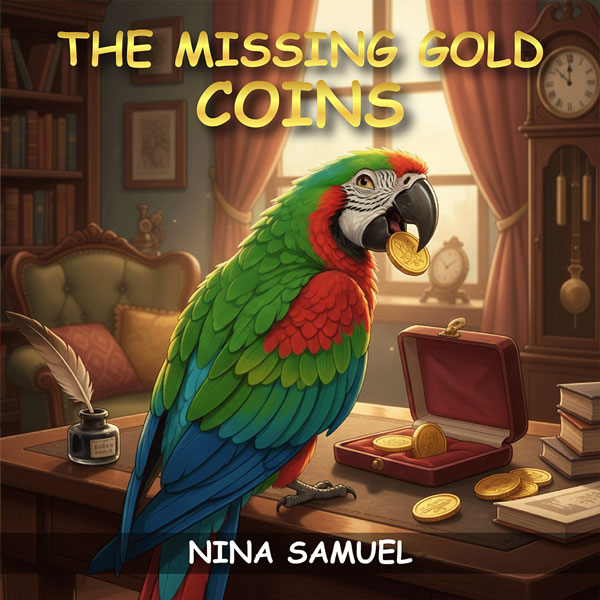 Mystery children's book cover featuring a colorful parrot
